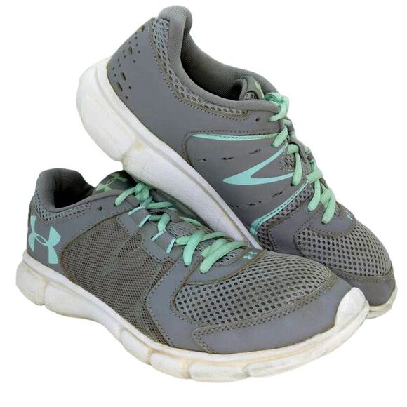 Under Armour Thrill 2 Women's Pre-owned Gray/Green Running Sneakers - sz. 8 1/2 - Picture 1 of 6